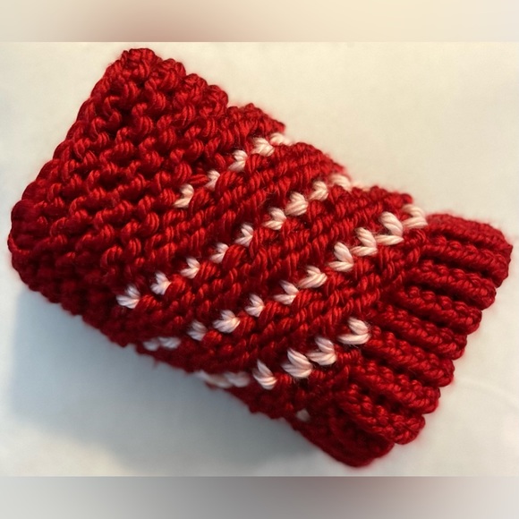 Hand Crafted Knit Spiral Heart Fingerless Gloves Valentine’s Gift Typing Gloves - Picture 3 of 7